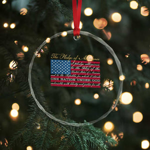 The Pledge of Allegiance Crystal Glass Ornament US Military Veteran Patriotic American Flag TS11 Print Your Wear