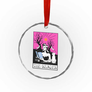 The Reader Tarot Crystal Glass Ornament Witch Reading Book Club Occult Cat Mom TS10 Print Your Wear