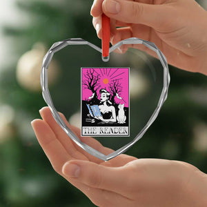 The Reader Tarot Heart Crystal Glass Ornament Witch Reading Book Club Occult Cat Mom TS10 Print Your Wear