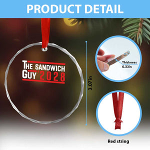 The Sandwich Guy 2028 Crystal Glass Ornament Political Parody TS02 Print Your Wear