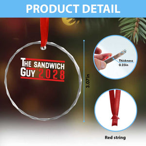 The Sandwich Guy 2028 Crystal Glass Ornament Political Parody TS02 Print Your Wear