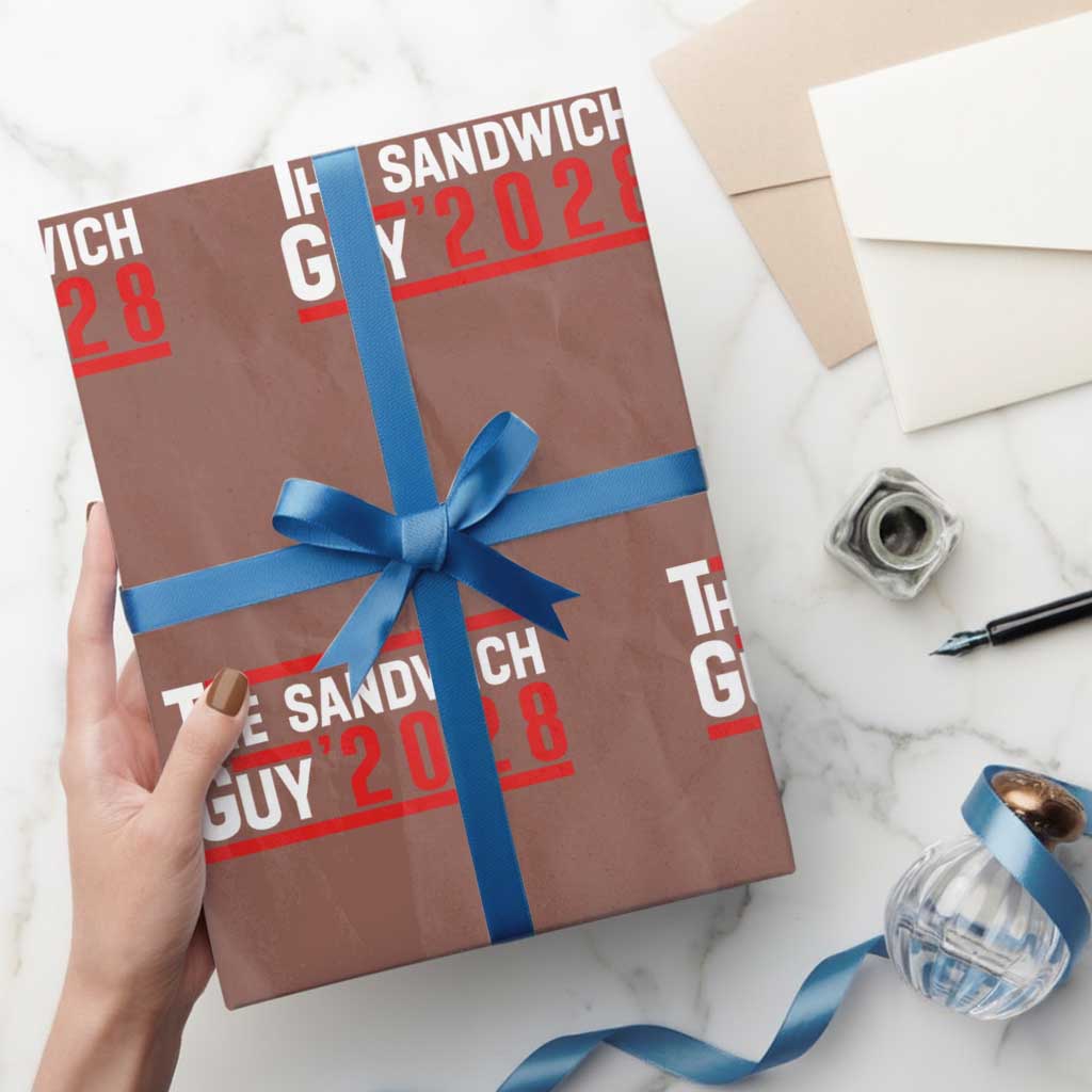 The Sandwich Guy 2028 Wrapping Paper Roll Political Parody TS02 Mocha Print Your Wear
