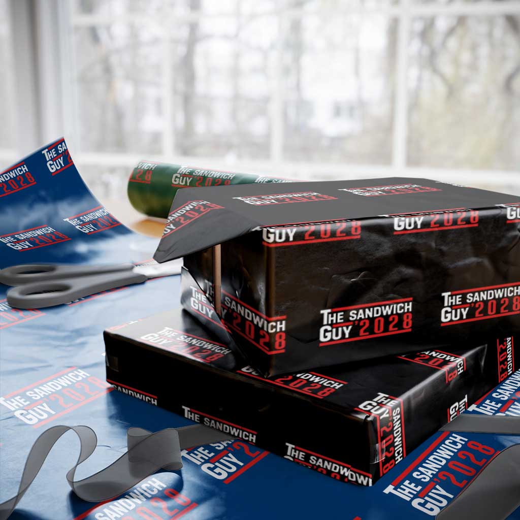 The Sandwich Guy 2028 Wrapping Paper Roll Political Parody TS02 Black Print Your Wear