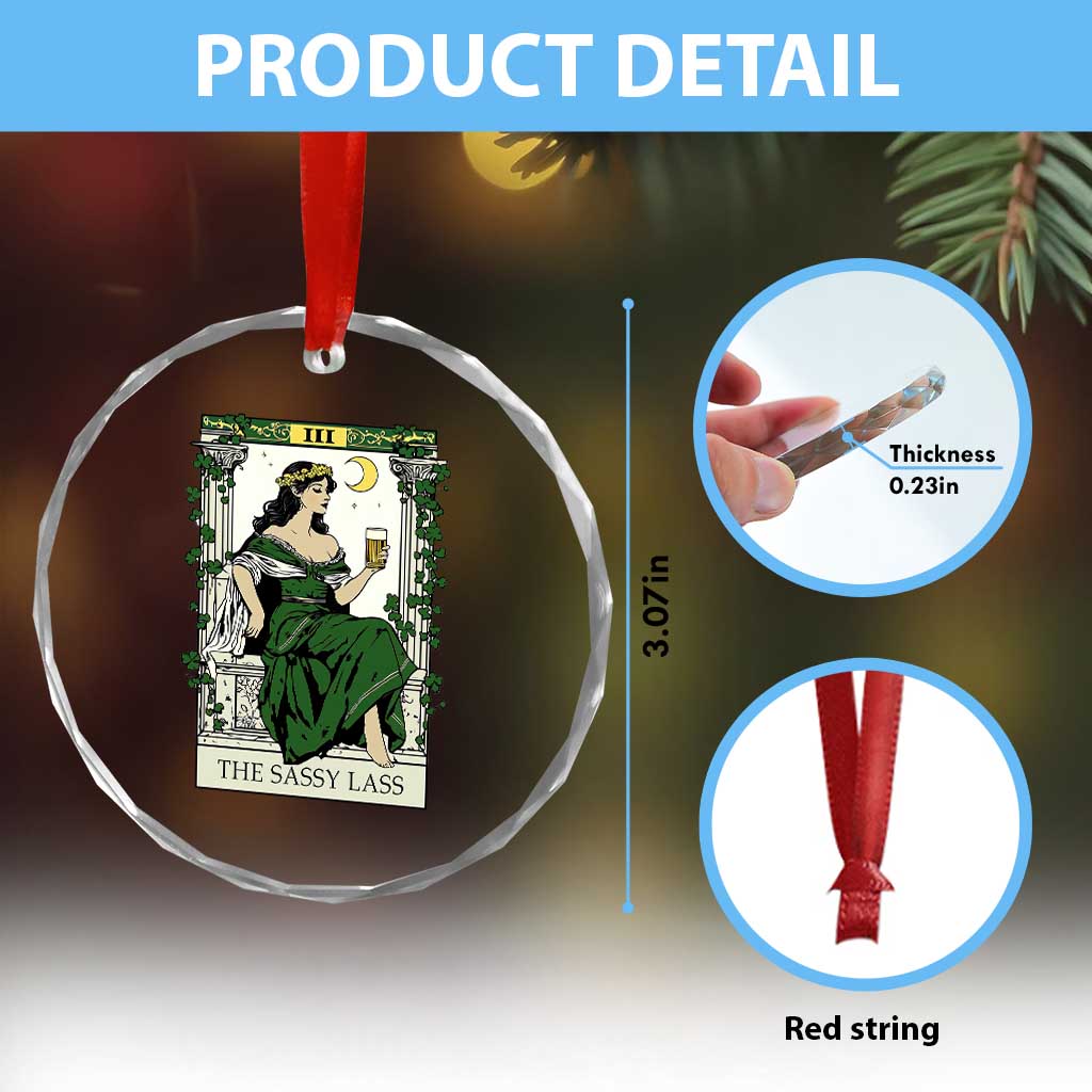 The Sassy Lass Tarot Card Crystal Glass Ornament Funny St Patrick's Day TS02 Print Your Wear