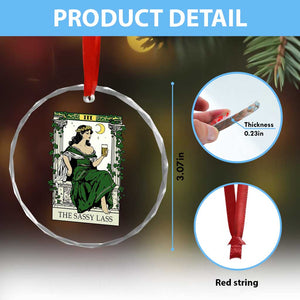 The Sassy Lass Tarot Card Crystal Glass Ornament Funny St Patrick's Day TS02 Print Your Wear
