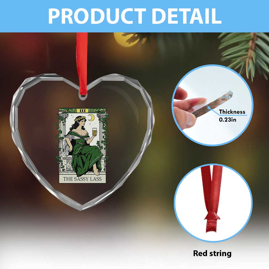 The Sassy Lass Tarot Card Heart Crystal Glass Ornament Funny St Patrick's Day TS02 Print Your Wear