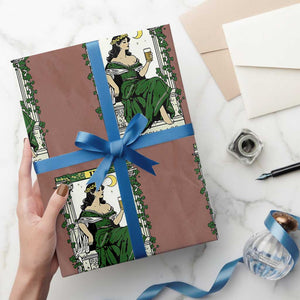 The Sassy Lass Tarot Card Wrapping Paper Roll Funny St Patrick's Day TS02 Mocha Print Your Wear