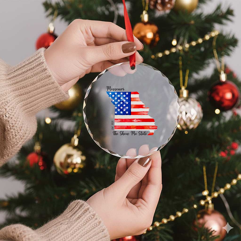The Show Me State Est 1821 Crystal Glass Ornament Proud Missourian Gift TS12 Print Your Wear