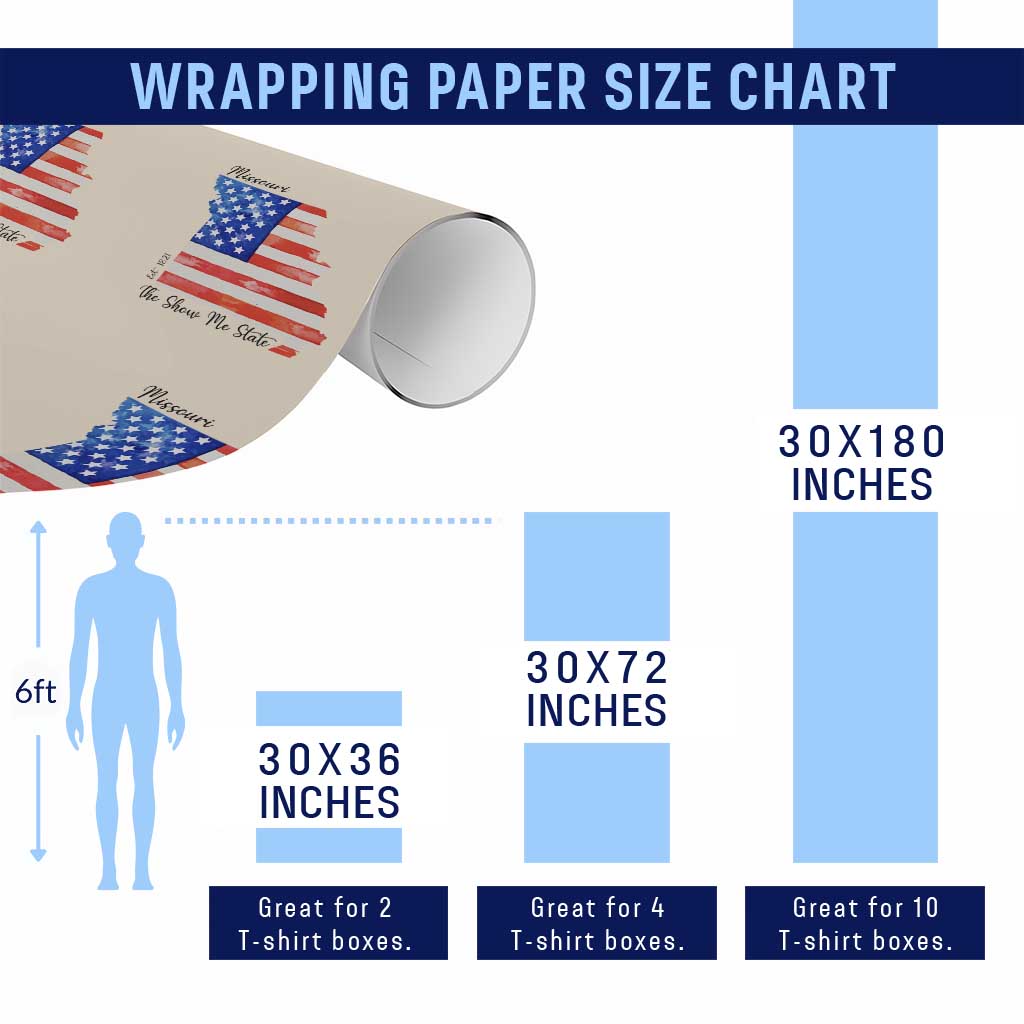 The Show Me State Est 1821 Wrapping Paper Roll Proud Missourian Gift TS12 Print Your Wear