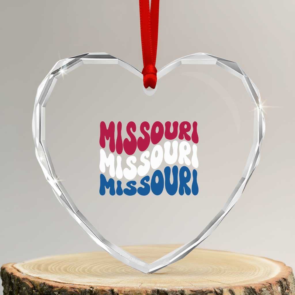 The Show Me State Pride Heart Crystal Glass Ornament Gift For Missouri Lovers TS12 Transparent Glass 3'' Heart Print Your Wear