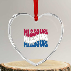 The Show Me State Pride Heart Crystal Glass Ornament Gift For Missouri Lovers TS12 Transparent Glass 3'' Heart Print Your Wear