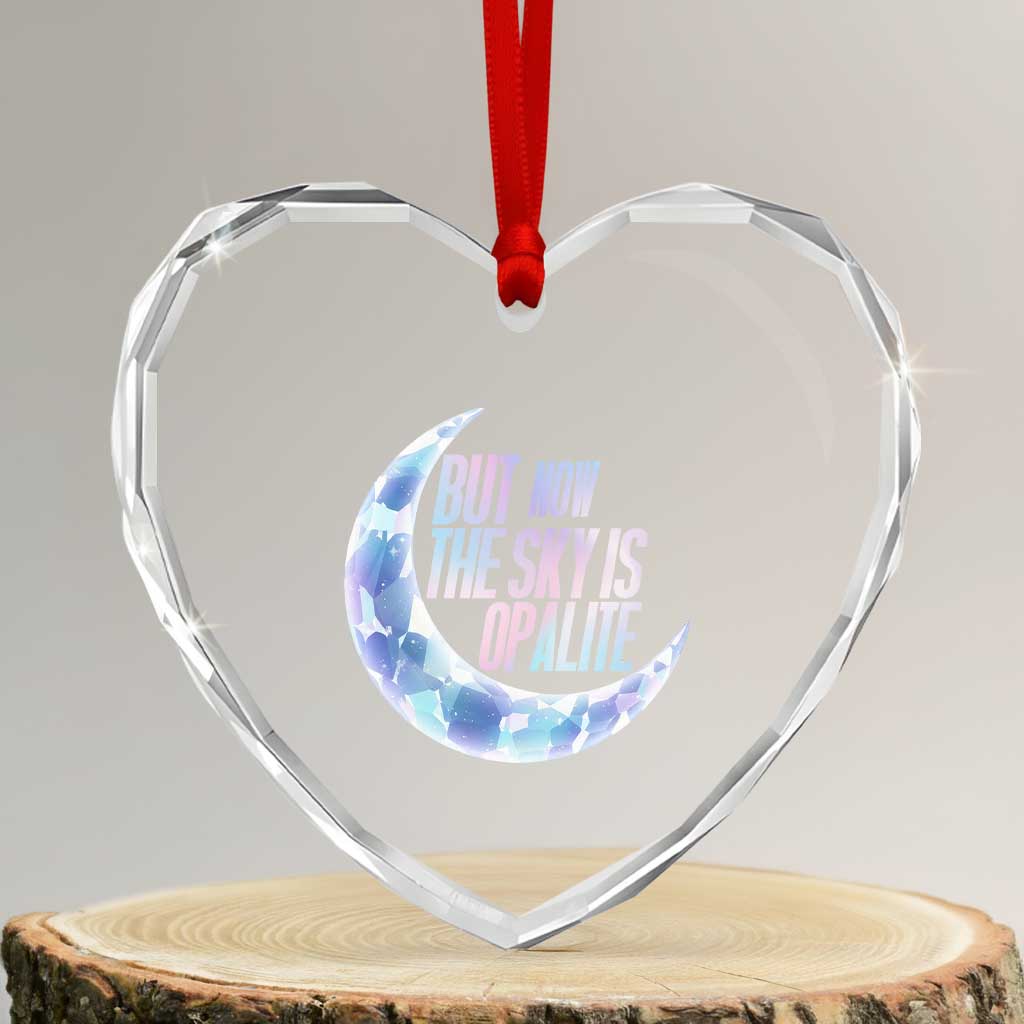 The Sky Is Opalite Moonstone Mystical Crystal Lover Heart Crystal Glass Ornament TS14 Transparent Glass 3'' Heart Print Your Wear