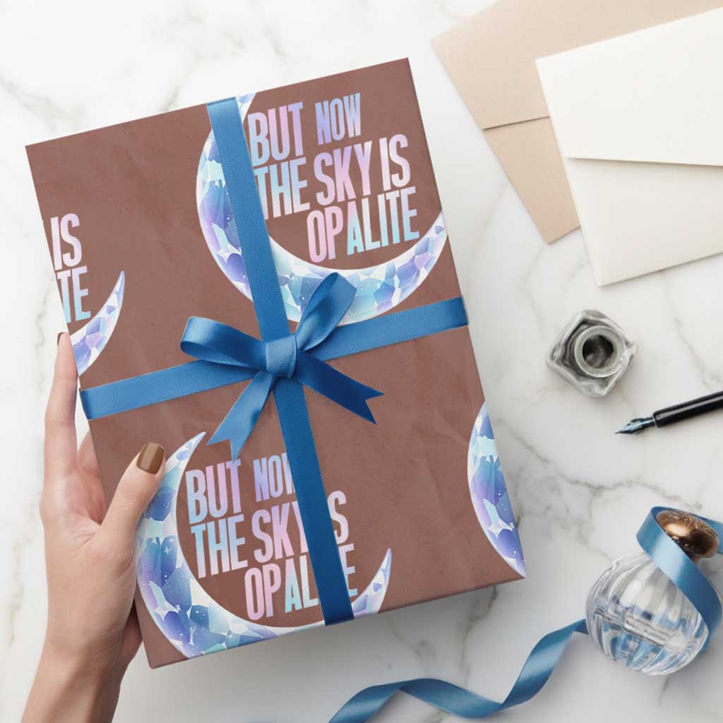 The Sky Is Opalite Moonstone Mystical Crystal Lover Wrapping Paper Roll TS14 Mocha Print Your Wear
