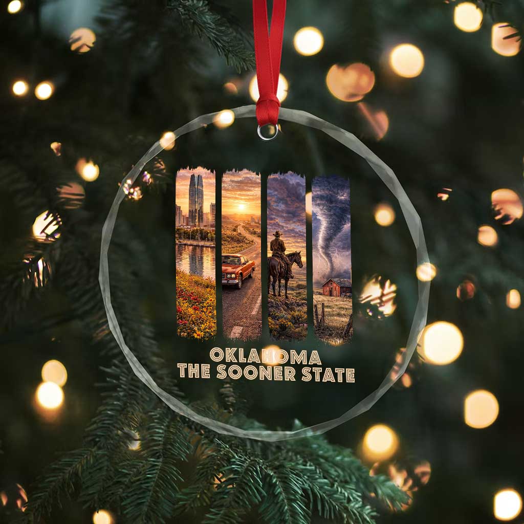 The Sooner State Pride Crystal Glass Ornament Gift for Oklahomans TS12 Print Your Wear