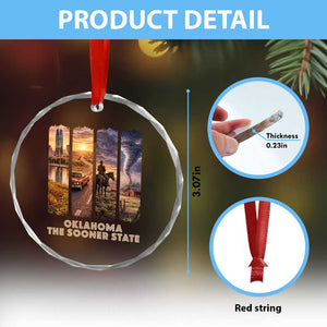 The Sooner State Pride Crystal Glass Ornament Gift for Oklahomans TS12 Print Your Wear