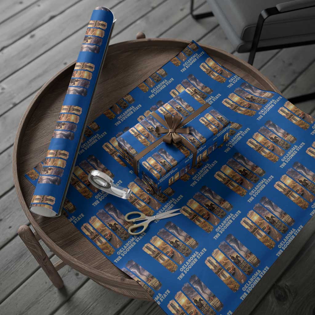 The Sooner State Pride Wrapping Paper Roll Gift for Oklahomans TS12 Blue Print Your Wear