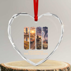 The Sooner State Pride Heart Crystal Glass Ornament Gift for Oklahomans TS12 Transparent Glass 3'' Heart Print Your Wear