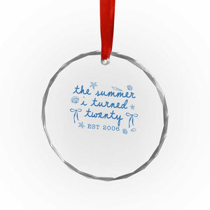 The Summer I Turned Thirty Funny 30th Birthday Est 1996 Crystal Glass Ornament Summer Coastal Birthday Seashell Bow