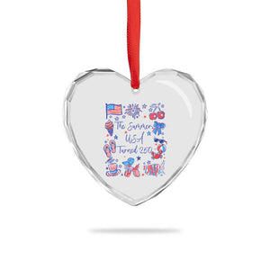 The Summer USA Turned 250 1776 2026 4th of July Heart Crystal Glass Ornament TS11 Print Your Wear