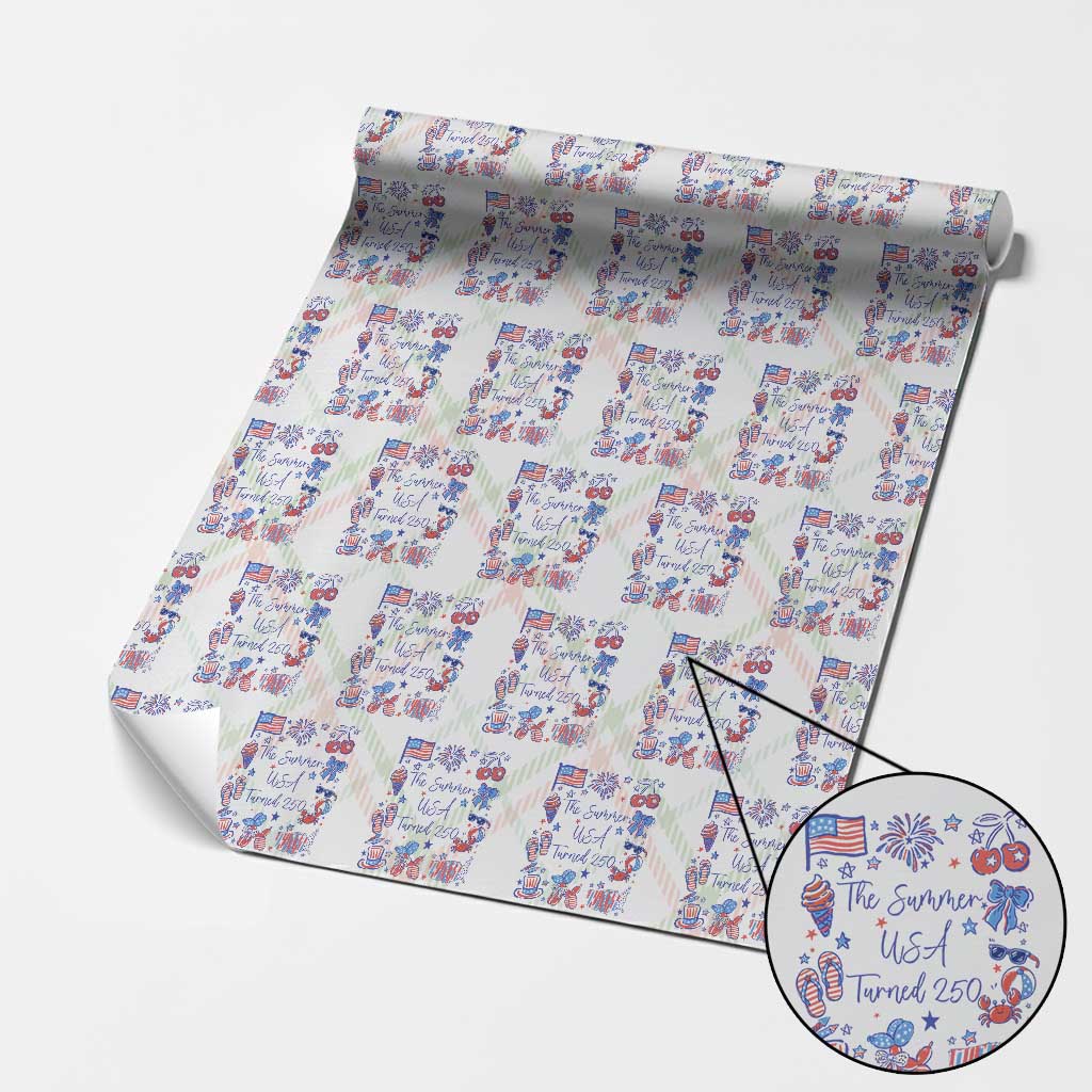 The Summer USA Turned 250 1776 2026 4th of July Wrapping Paper Roll TS11 Christmas Plaid Print Your Wear