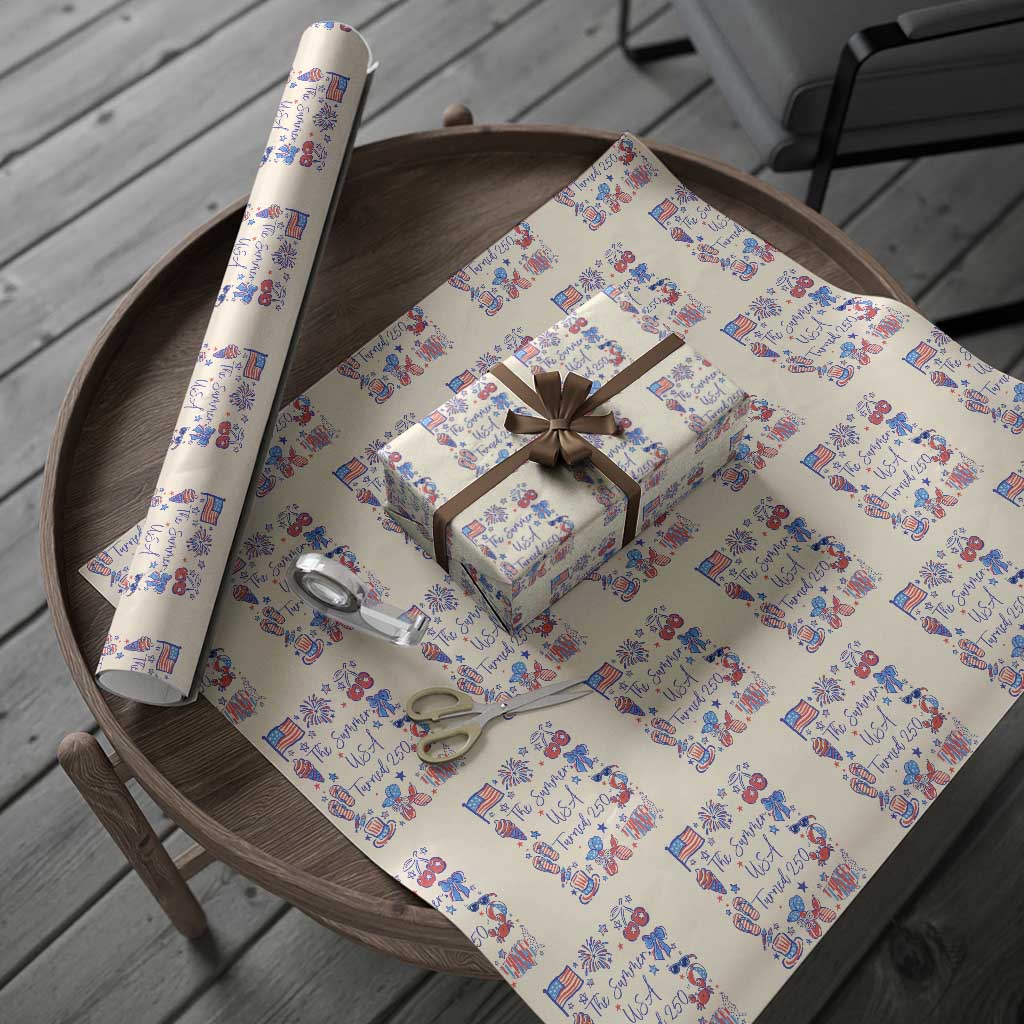The Summer USA Turned 250 1776 2026 4th of July Wrapping Paper Roll TS11 Beige Print Your Wear