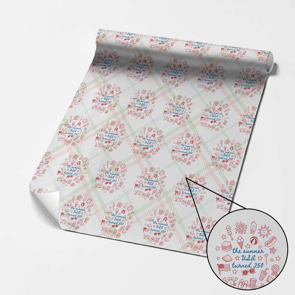 The Summer USA Turned 250 Wrapping Paper Roll 250 Years America Anniversary 4th of July