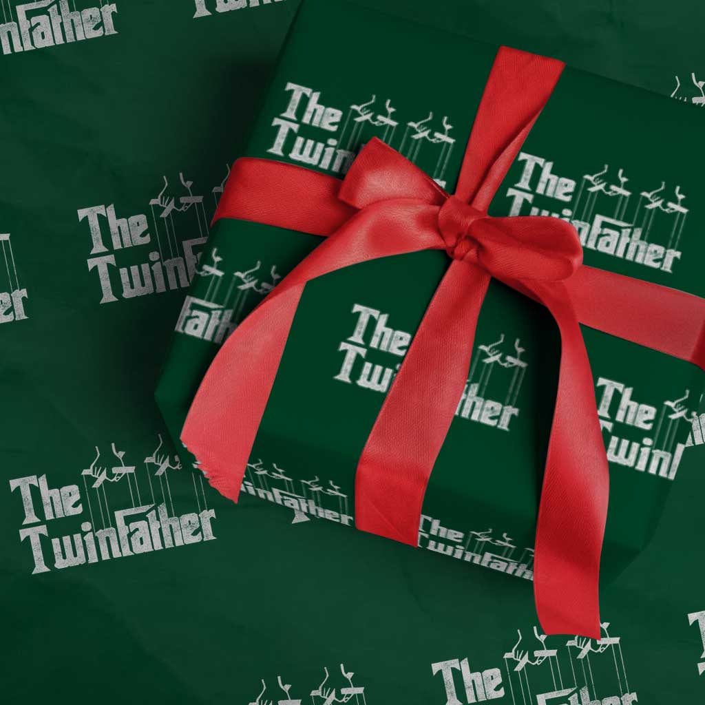 The Twinfather Wrapping Paper Roll Funny Dad Of Twins Fathers Day TS11 Green Print Your Wear