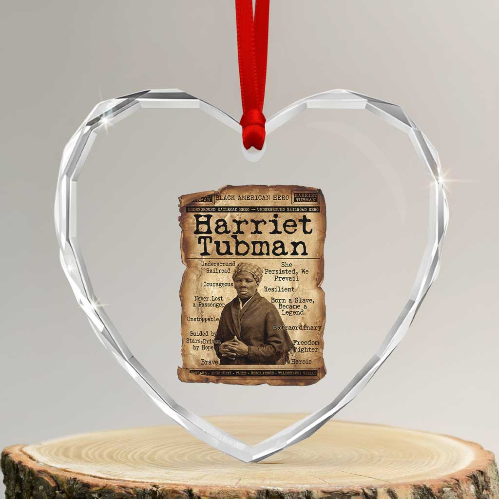 The Underground Railroad Hero Heart Crystal Glass Ornament Harriet Tubman Slavery Freedom Fighter Gift TS12 Transparent Glass 3'' Heart Print Your Wear