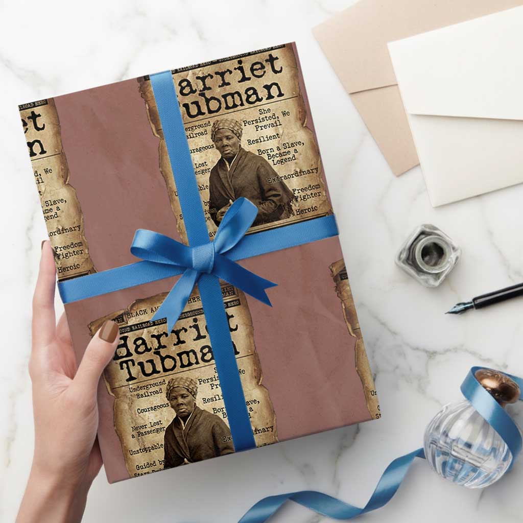 The Underground Railroad Hero Wrapping Paper Roll Harriet Tubman Slavery Freedom Fighter Gift TS12 Mocha Print Your Wear