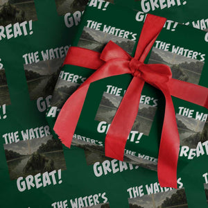 The Water is Great Swamp Monster Reflecting Pool Wrapping Paper Roll Funny Washington DC Algae Creature Meme