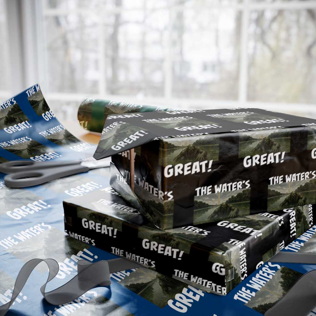 The Water is Great Swamp Monster Reflecting Pool Wrapping Paper Roll Funny Washington DC Algae Creature Meme