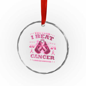 The Year I Beat Cancer Boxing Gloves Fighter Survivor Crystal Glass Ornament TS09 Print Your Wear