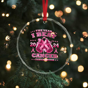 The Year I Beat Cancer Boxing Gloves Fighter Survivor Crystal Glass Ornament TS09 Print Your Wear