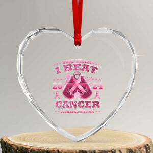 The Year I Beat Cancer Boxing Gloves Fighter Survivor Heart Crystal Glass Ornament TS09 Transparent Glass 3'' Heart Print Your Wear