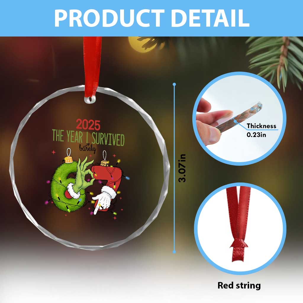 The Year I Survived 67 Six Seven Christmas Meme Crystal Glass Ornament TS14 Print Your Wear