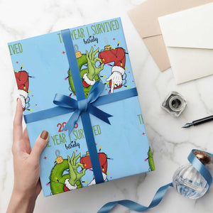 The Year I Survived 67 Six Seven Christmas Meme Wrapping Paper Roll TS14 Light Blue Print Your Wear