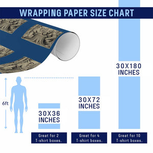 Theodore Roosevelt and Bigfoot Arm Wrestling Retro Wrapping Paper Roll TS11 Print Your Wear