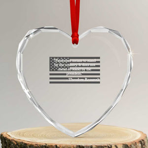 Theodore Roosevelt Heart Crystal Glass Ornament Patriotism Means To Stand By The Country Not By The President