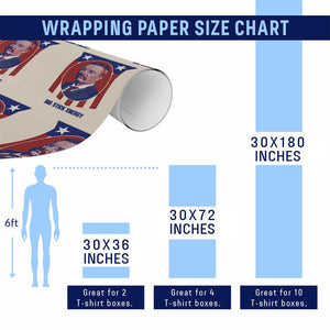 Theodore Roosevelt Patriotic American Flag Wrapping Paper Roll Big Stick Energy President TS14 Print Your Wear
