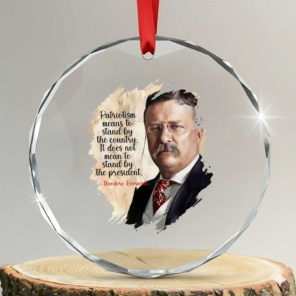 Theodore Roosevelt Quote Crystal Glass Ornament American History Presidents Day TS14 Transparent Glass 3'' Circle Print Your Wear
