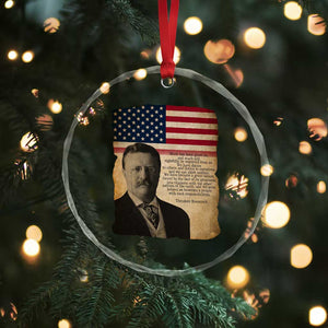 Theodore Roosevelt Quote Crystal Glass Ornament American President History TS14 Print Your Wear
