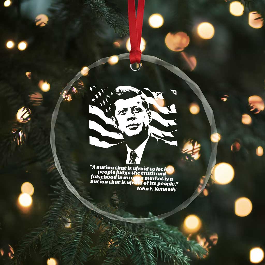 Theodore Roosevelt Quote Crystal Glass Ornament Patriotic American Flag Presidents Day TS14 Print Your Wear