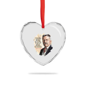 Theodore Roosevelt Quote Heart Crystal Glass Ornament American History Presidents Day TS14 Print Your Wear