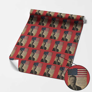 Theodore Roosevelt Quote Wrapping Paper Roll American President History TS14 Red Print Your Wear