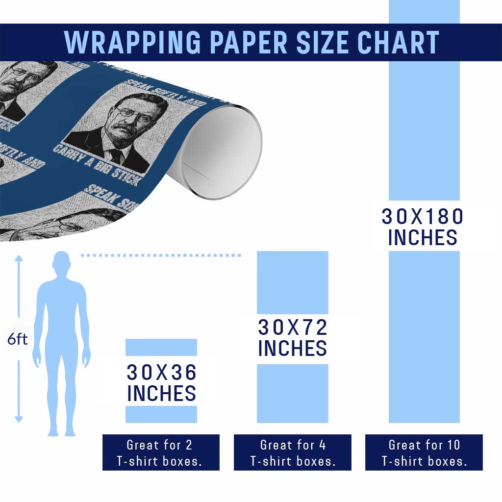 Theodore Roosevelt Quote Wrapping Paper Roll Speak Softly and Carry A Big Stick TS14 Print Your Wear