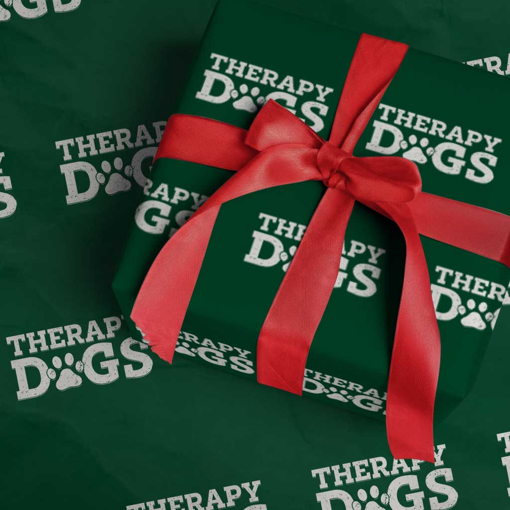 Therapy Dog Wrapping Paper Roll Classic Retro Varsity Vintage Pet Partners TS10 Green Print Your Wear