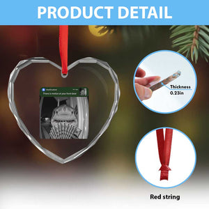 There is Motion at Your Front Door Funny Shark Motion Meme Heart Crystal Glass Ornament