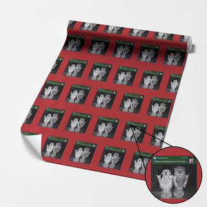 There is Motion at Your Front Door Wrapping Paper Roll Funny Golden Retriever Dog And Lion Motion Meme TS10 Red Print Your Wear