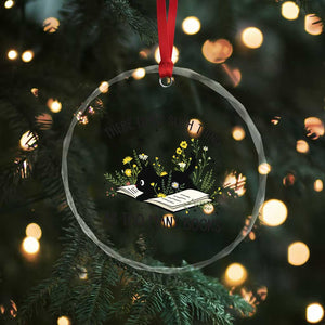 There Is No Such Thing As Too Many Books Crystal Glass Ornament Cute Kitty Reading Book TS12 Print Your Wear