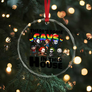 There's Some Gays in This House Crystal Glass Ornament Funny LGBTQ+ Horror Character Pride Mashup TS02 Print Your Wear